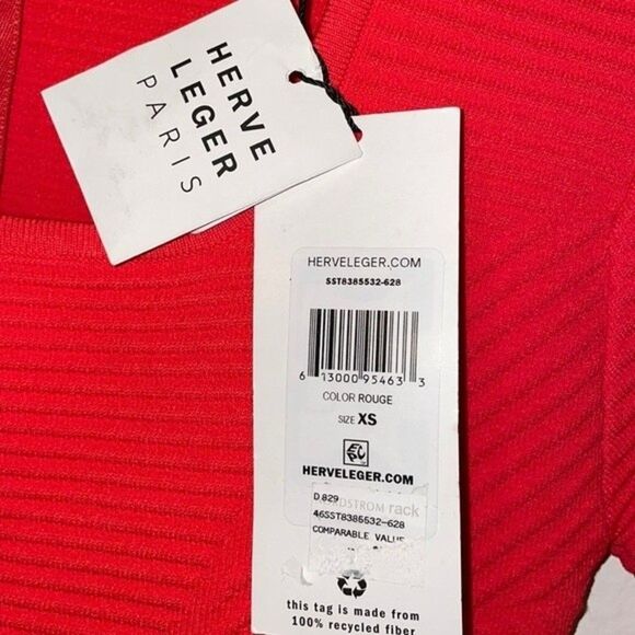 Herve Leger Paris Contour Corset Ribbed Knit Mini T-Shirt Body-con Dress Sz XS - Picture 10 of 15